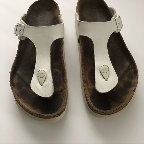 Birkenstock Papillio Gizeh white leather platform sandals size 40 woman’s - Picture 2 of 9